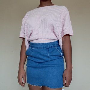 Fray Hem Denim Skirt